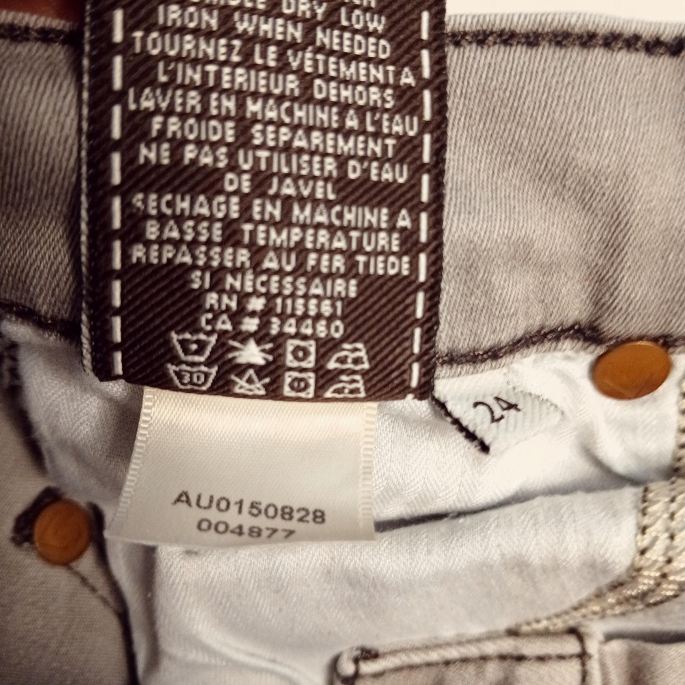 7 For All Mankind Jeans Womens 24 Gray The‎ Skinny Stretch Denim Five Pocket - Picture 11 of 11